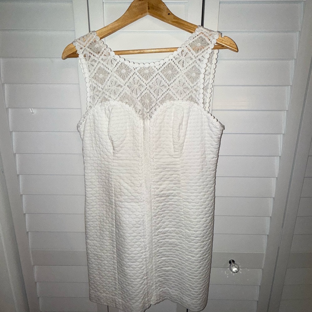 Lilly Pulitzer White Textured Midi Dress